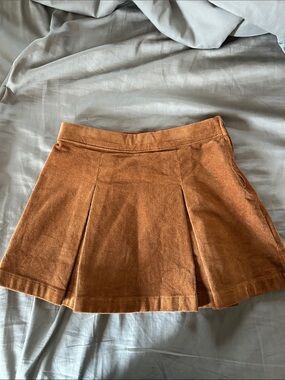 EUC Crewcuts Corduroy Pleated Skirt in Rust 6T-7T